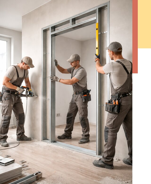 Устройство дверного проема в перегородке в Муравленко от 4818 руб. под ключ | ОТДЕЛОЧНИК-Мрв