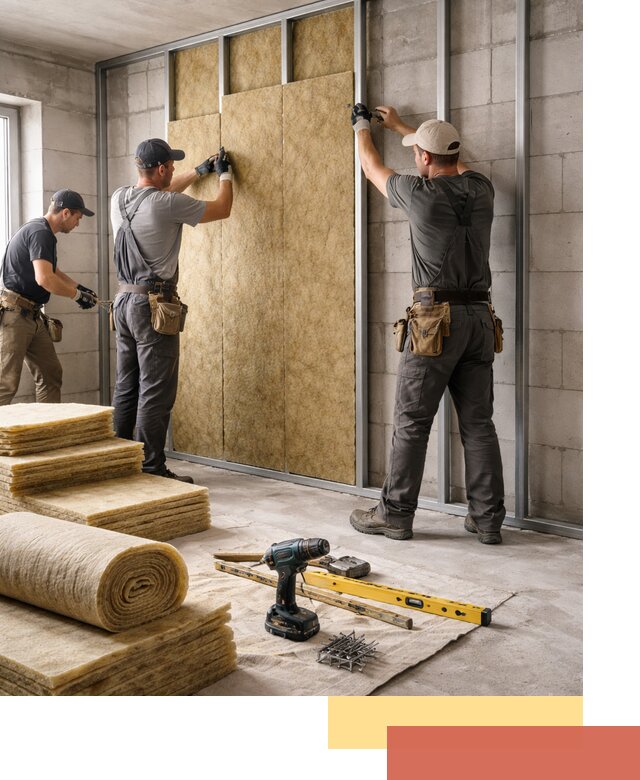 Шумоизоляция перегородок из блоков в Муравленко — монтаж и защита шумоизоляцией