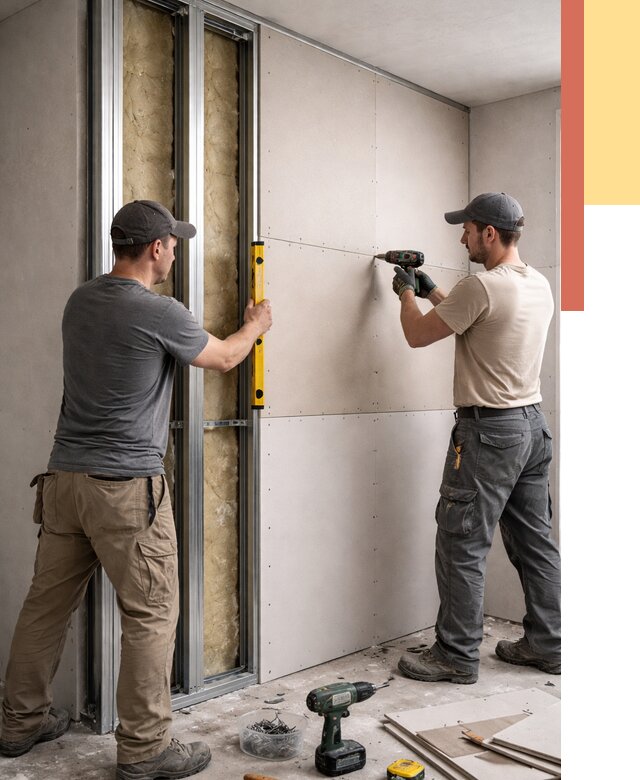 Монтаж двухслойной перегородки из гипсокартона в Муравленко от 1552 руб. | ОТДЕЛОЧНИК-Мрв