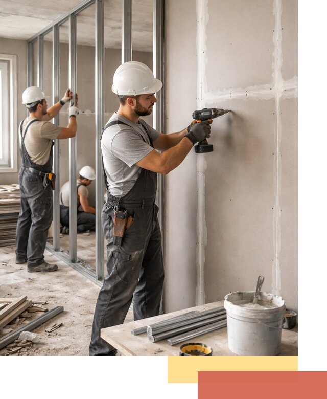 Перегородки из огнестойкого гипсокартона в Муравленко под ключ