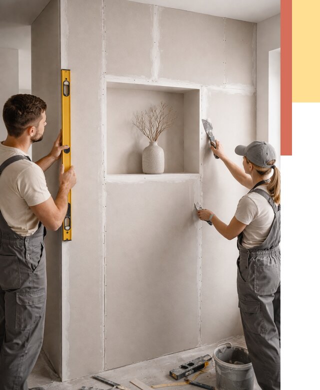 Перегородка из гипсокартона с нишей в Муравленко от 3479 руб. под ключ | ОТДЕЛОЧНИК-Мрв