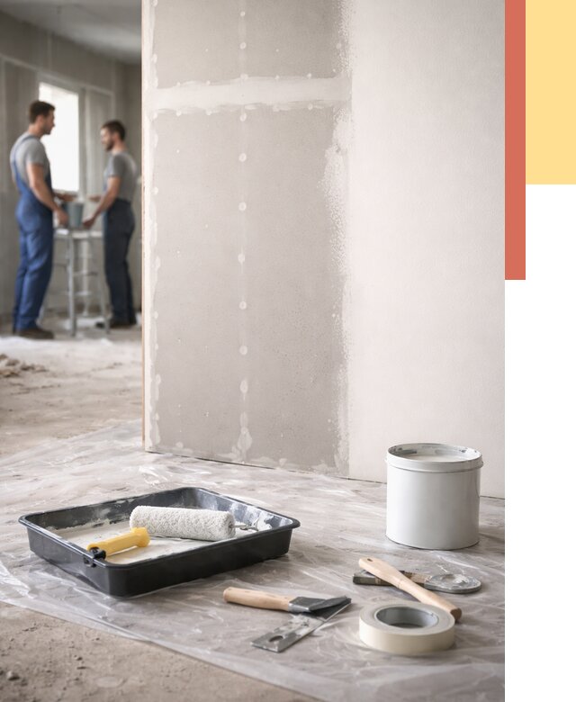 Покраска перегородок из гипсокартона в Муравленко от 4818 руб. под ключ | ОТДЕЛОЧНИК-Мрв