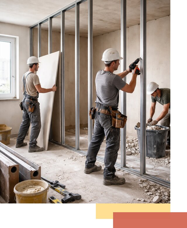 Перенос гипсокартонной перегородки в Муравленко профессионально и быстро