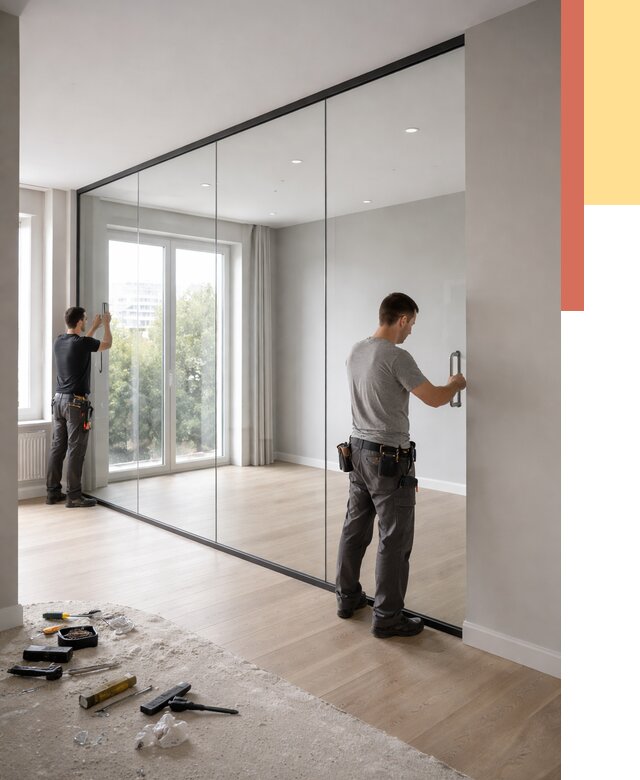 Изготовление стеклянных перегородок в Муравленко от 13222 руб. под ключ | ОТДЕЛОЧНИК-Мрв