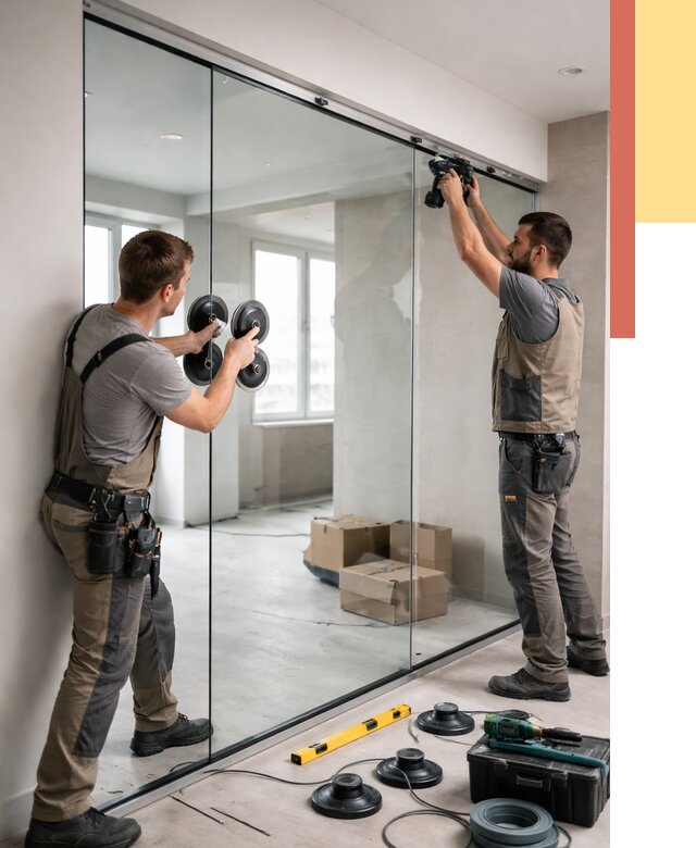 Монтаж стеклянных перегородок в Муравленко от 6959 руб. | ОТДЕЛОЧНИК-Мрв