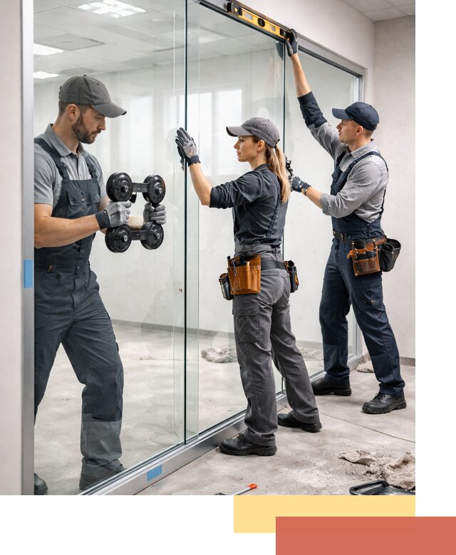 Профессиональный монтаж стеклянных перегородок в Муравленко