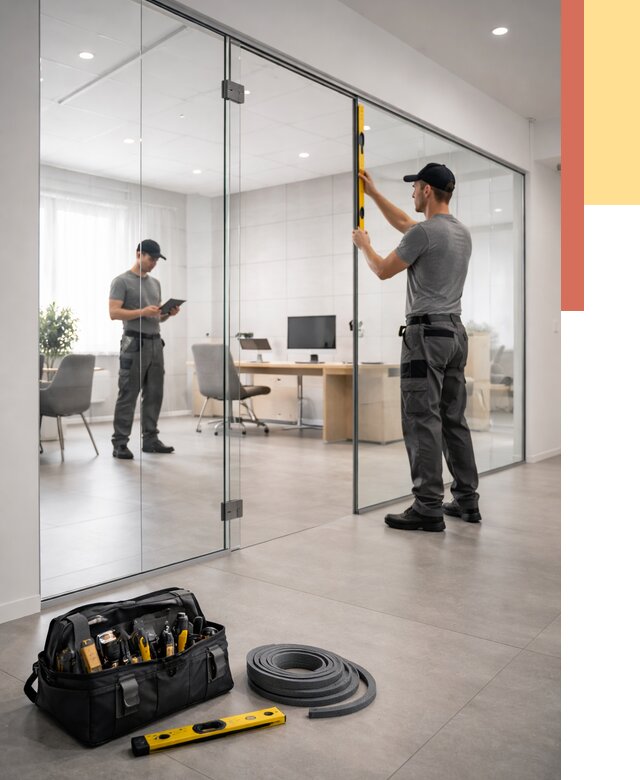 Цельностеклянные перегородки под ключ в Муравленко от 10171 руб. — монтаж и цены | ОТДЕЛОЧНИК-Мрв