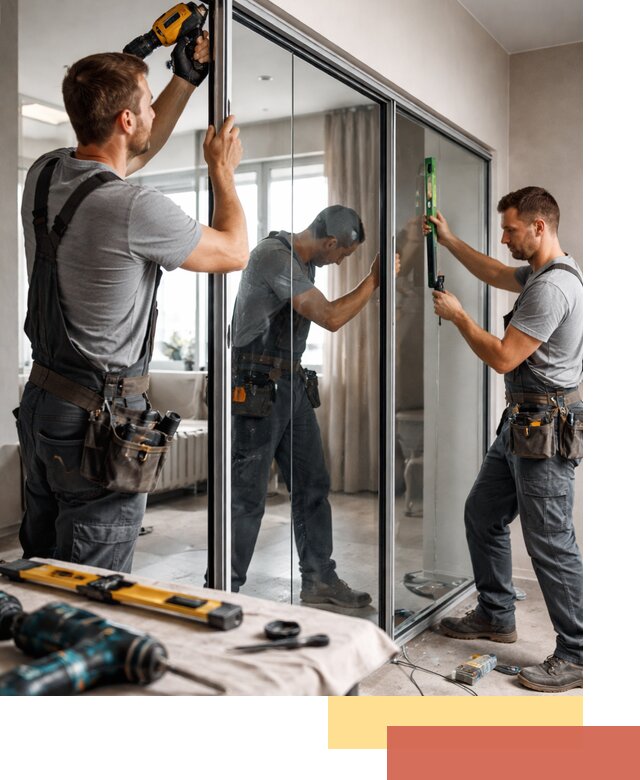 Каркасные стеклянные перегородки под ключ в Муравленко