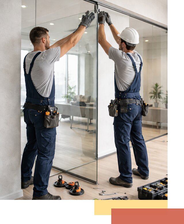 Безрамные стеклянные перегородки под ключ в Муравленко