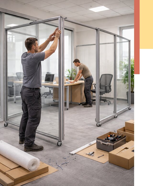 Мобильные офисные перегородки в Муравленко от 13383 руб. — установка под ключ | ОТДЕЛОЧНИК-Мрв