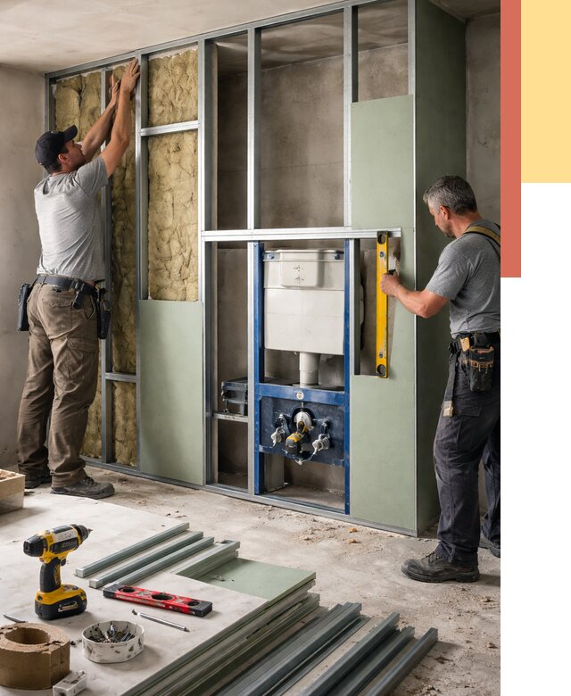 Установка сантехнических перегородок в Муравленко от 9100 руб. | ОТДЕЛОЧНИК-Мрв