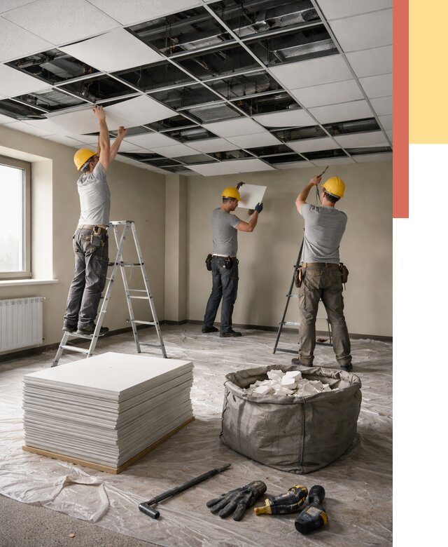 Демонтаж потолка Армстронг в Муравленко от 4818 руб. быстро и недорого | ОТДЕЛОЧНИК-Мрв