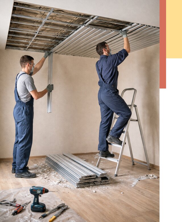 Демонтаж реечного потолка в Муравленко от 4818 руб. быстро и недорого | ОТДЕЛОЧНИК-Мрв