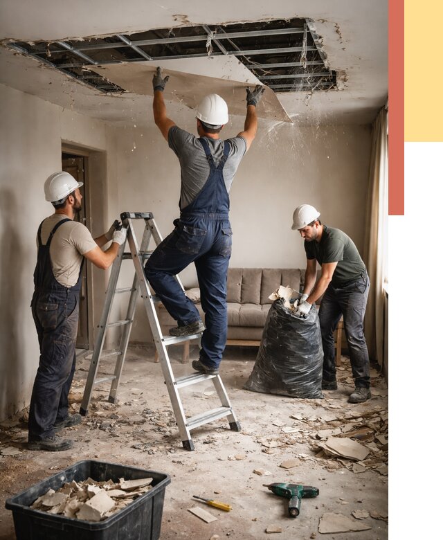 Демонтаж гипсокартонного потолка в Муравленко от 450 руб. за м2 — ОТДЕЛОЧНИК-Мрв