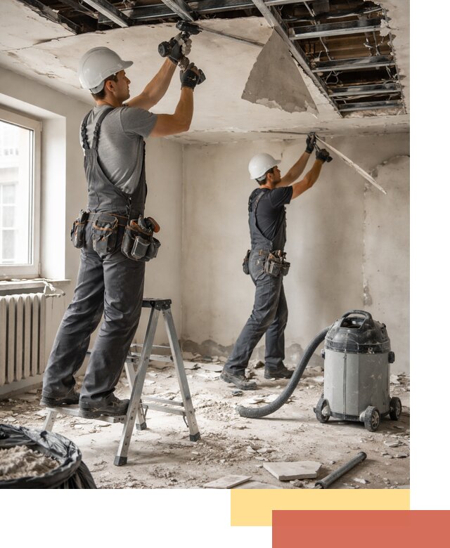 Демонтаж гипсокартонного потолка в Муравленко быстро и аккуратно