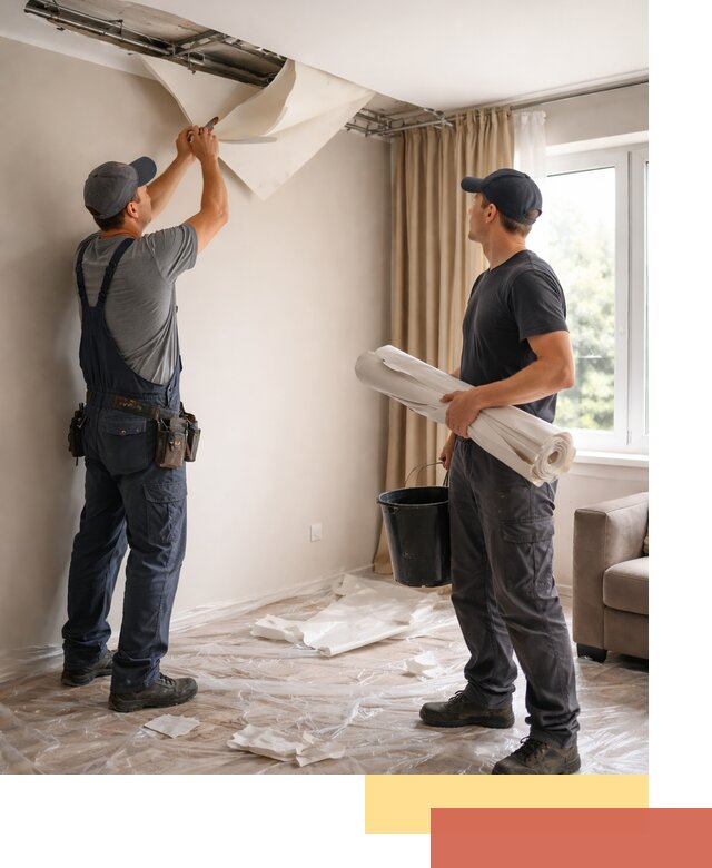 Демонтаж натяжного потолка в Муравленко быстро и аккуратно