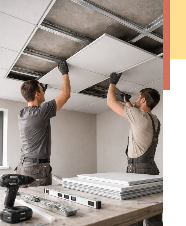 Монтаж кассетного потолка в Муравленко от 4818 руб/м2 — установка и сборка | ОТДЕЛОЧНИК-Мрв