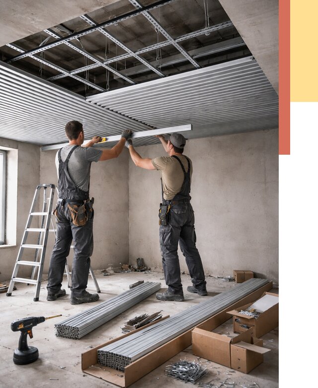 Монтаж реечного потолка в Муравленко от 4818 руб. под ключ | ОТДЕЛОЧНИК-Мрв