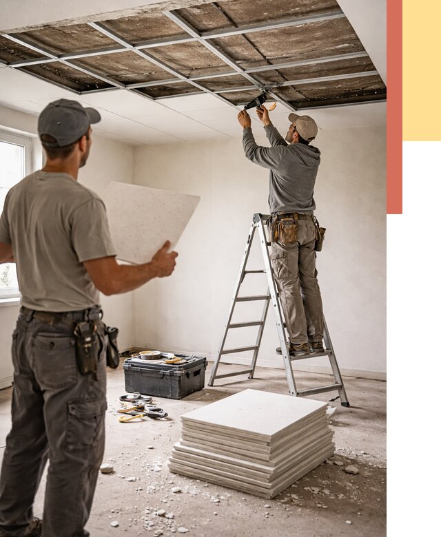 Замена плит подвесного потолка в Муравленко от 1874 руб. быстро и недорого | ОТДЕЛОЧНИК-Мрв