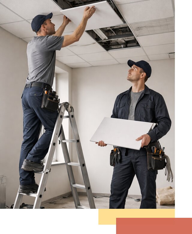 Обслуживание подвесного потолка в Муравленко — ремонт и чистка