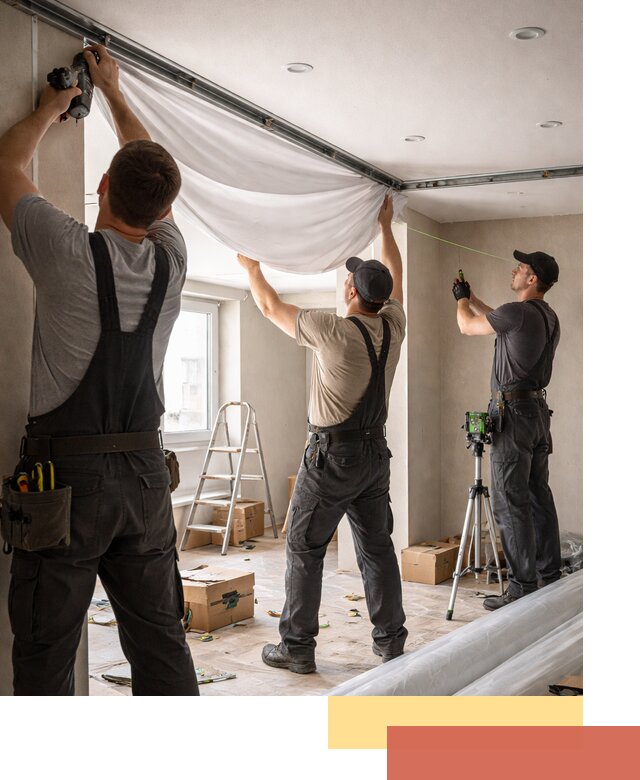 Монтаж парящего натяжного потолка под ключ в Муравленко