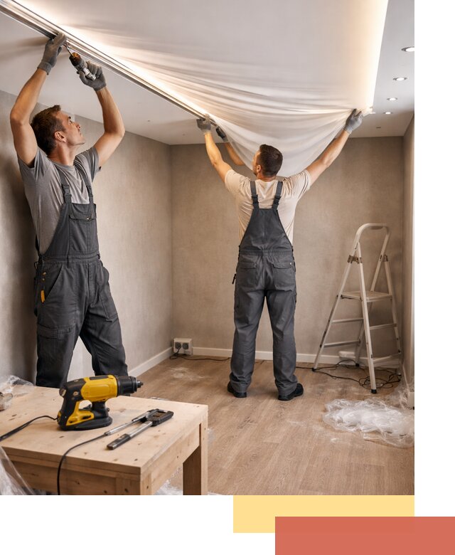 Монтаж натяжного потолка с подсветкой в Муравленко цена и сроки