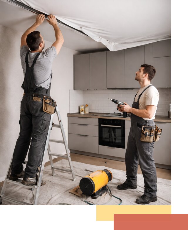 Монтаж натяжного потолка на кухне в Муравленко