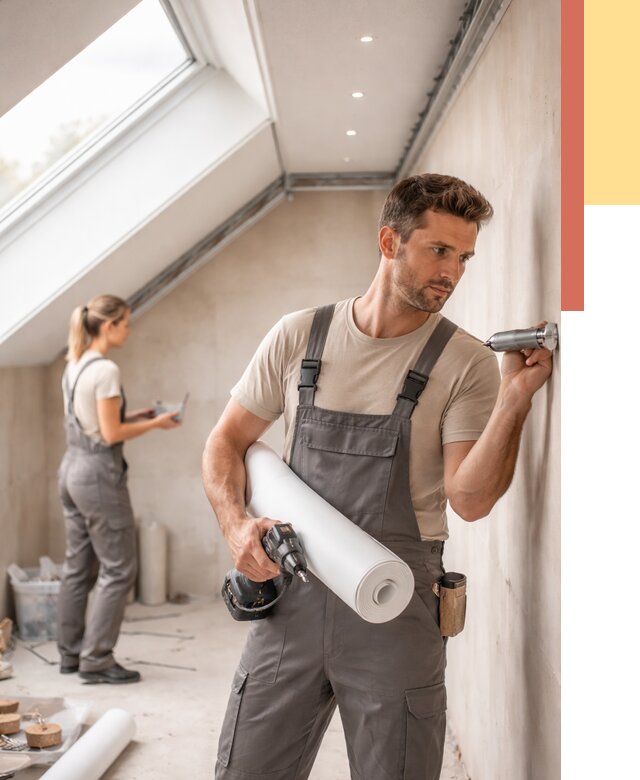 Монтаж натяжного потолка на мансарде в Муравленко от 3747 руб. | ОТДЕЛОЧНИК-Мрв