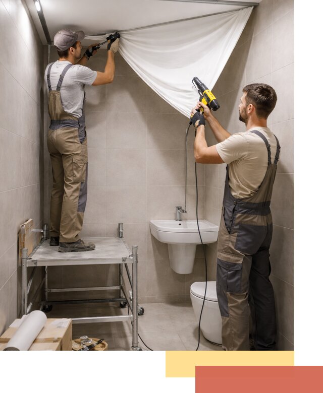 Монтаж натяжного потолка в санузле в Муравленко