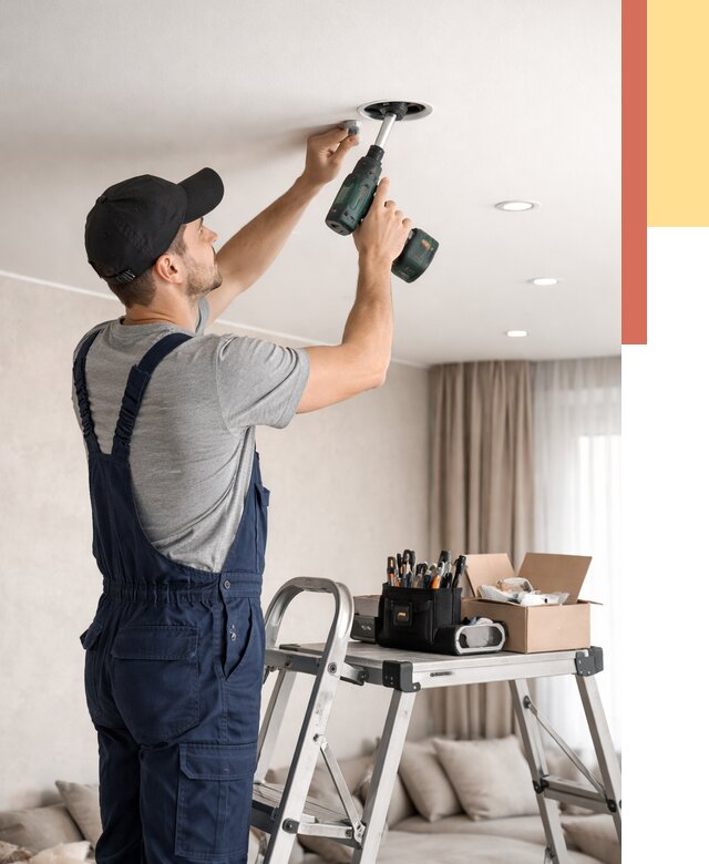 Установка и монтаж точечных светильников в натяжной потолок в Муравленко от 1927 руб. | ОТДЕЛОЧНИК-Мрв