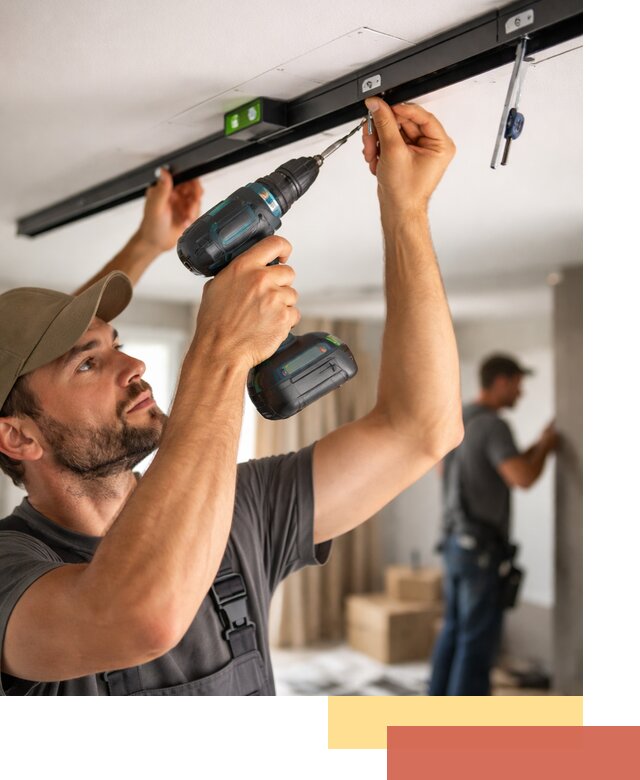 Установка трековых светильников в натяжной потолок в Муравленко