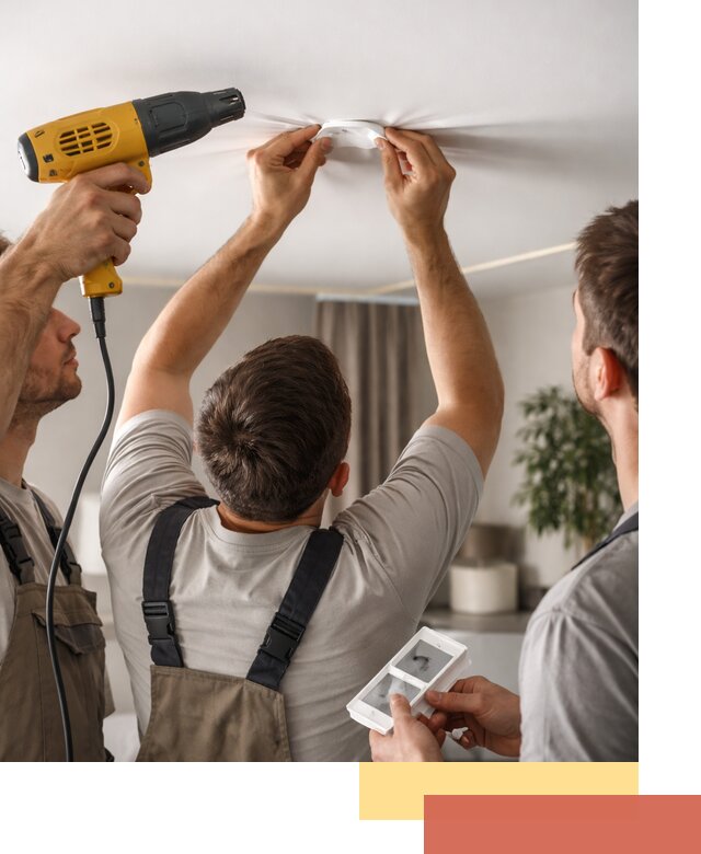 Ремонт прокола полотна натяжного потолка в Муравленко