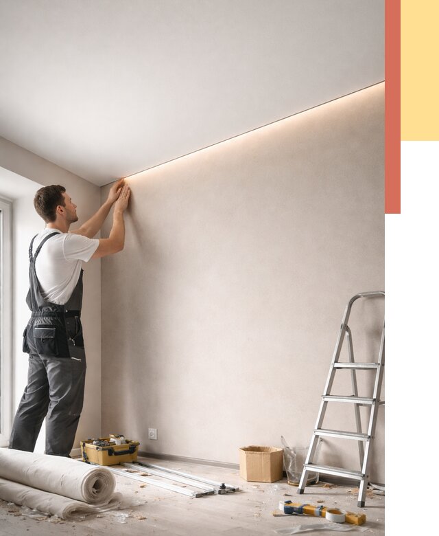 Теневые натяжные потолки в Муравленко от 8779 руб. под ключ | ОТДЕЛОЧНИК-Мрв