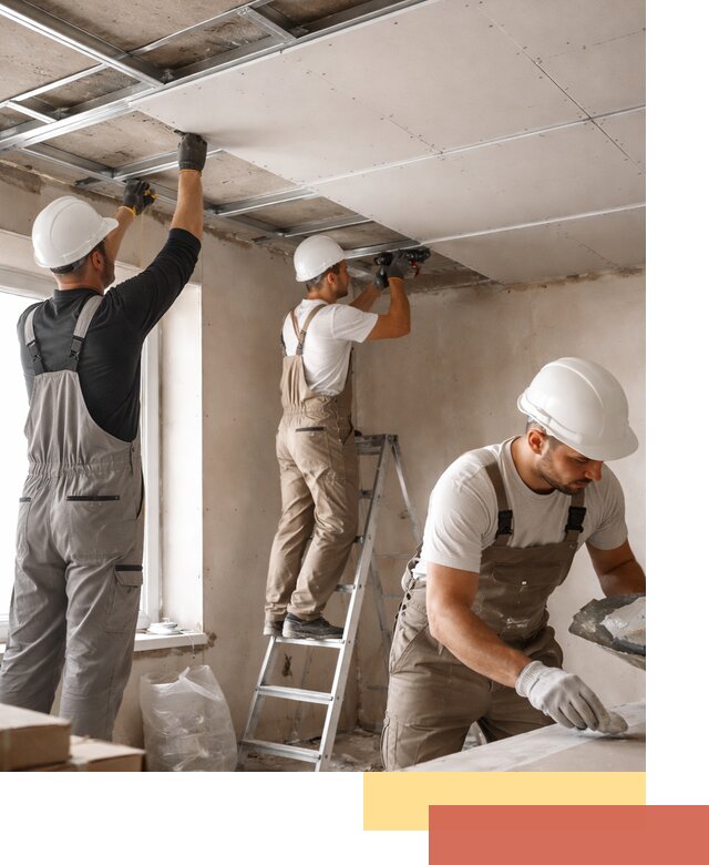 Одноуровневый потолок из гипсокартона в Муравленко — монтаж и отделка