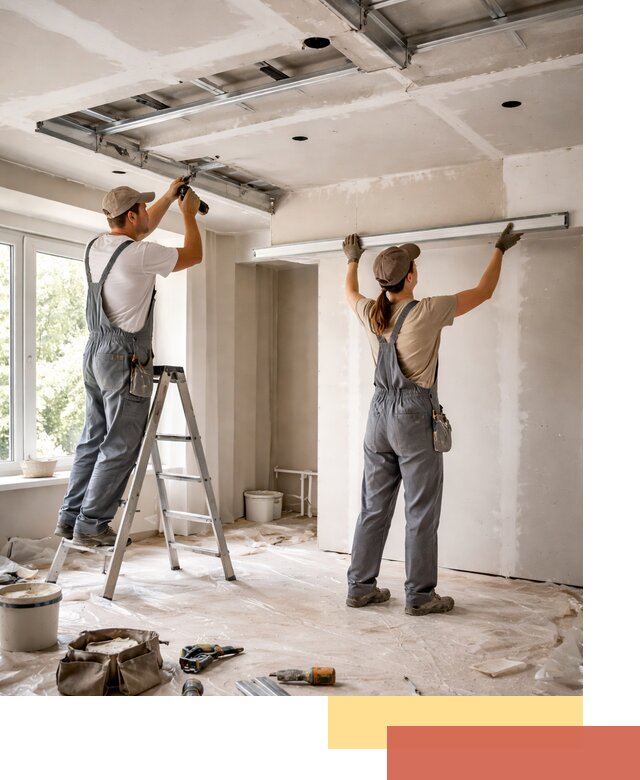 Монтаж многоуровневого потолка из гипсокартона в Муравленко