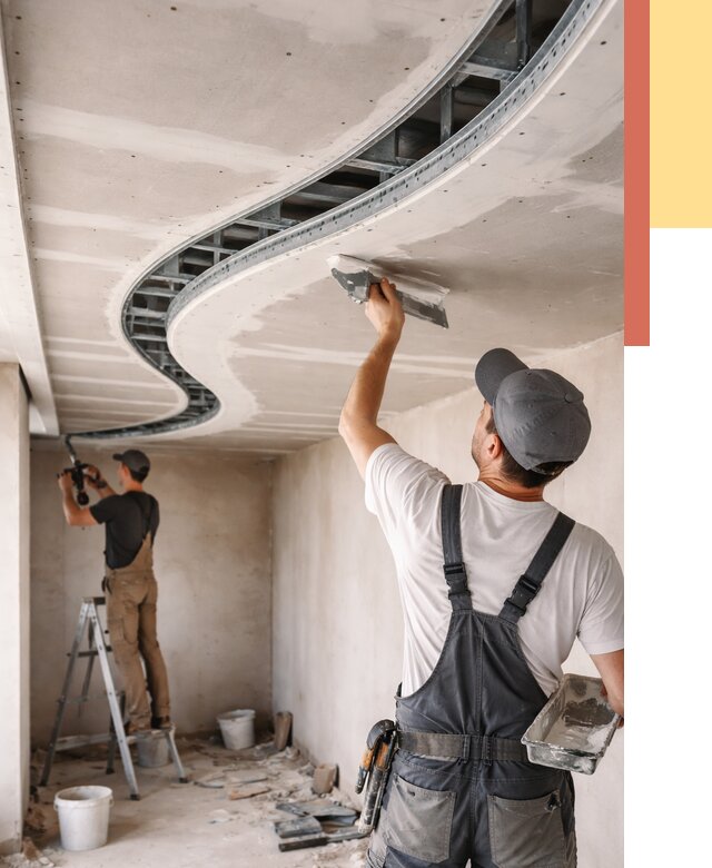 Криволинейный потолок из гипсокартона в Муравленко от 2248 руб./м2 | ОТДЕЛОЧНИК-Мрв