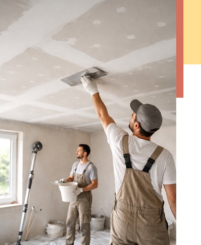 Шпаклевка потолка из гипсокартона в Муравленко от 3426 руб./м2 — услуги под ключ | ОТДЕЛОЧНИК-Мрв