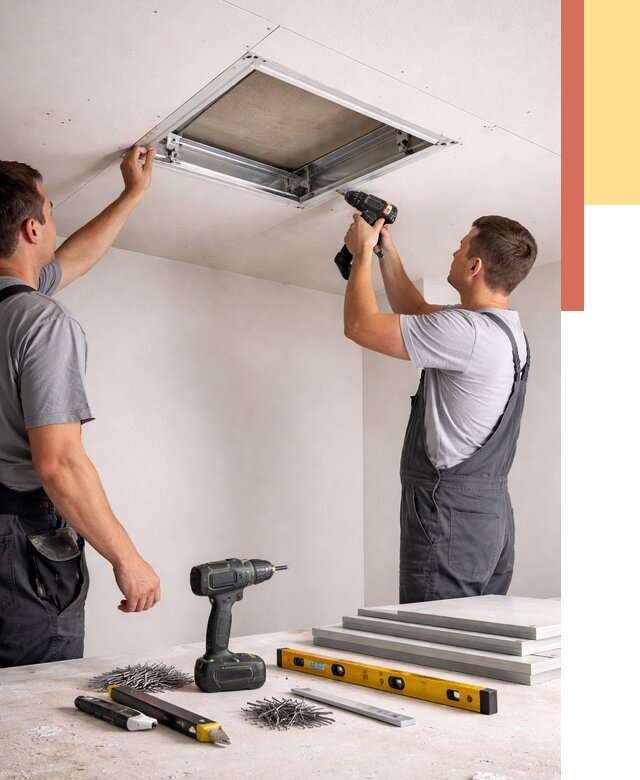 Установка люка в потолок ГКЛ в Муравленко от 2677 руб. под ключ | ОТДЕЛОЧНИК-Мрв