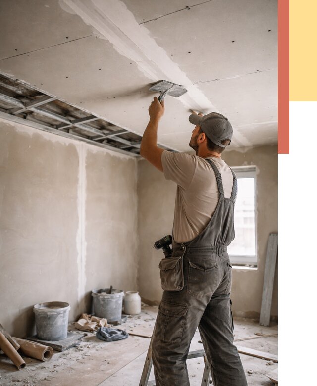 Ремонт потолка из гипсокартона в Муравленко от 696 руб./м² — быстро и недорого | ОТДЕЛОЧНИК-Мрв