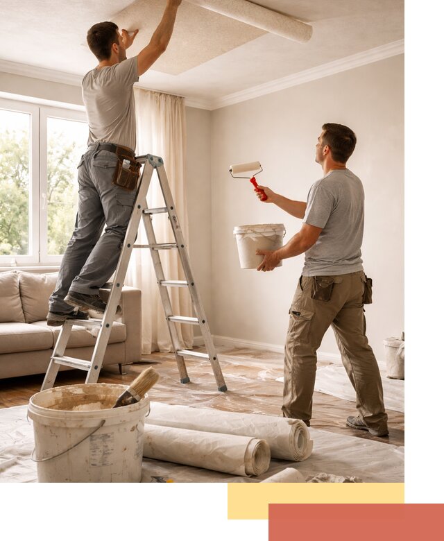 Поклейка обоев на потолок в Муравленко — качественно и быстро