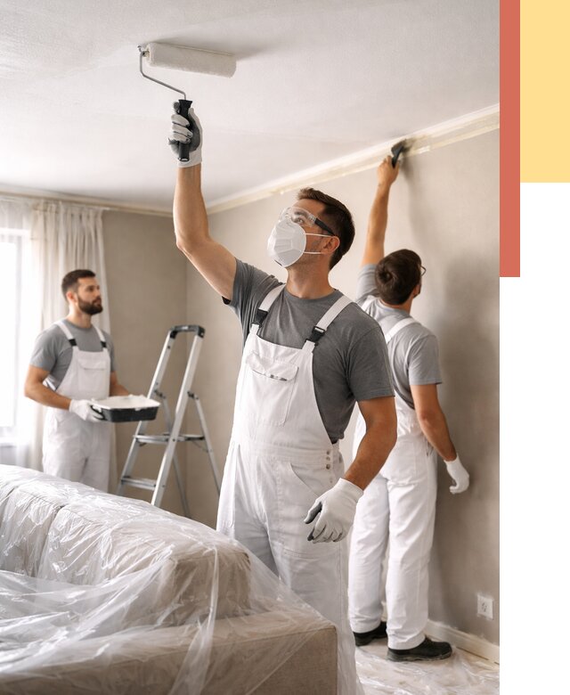 Покраска потолка водоэмельсионной краской в Муравленко от 2355 руб/м² — услуги под ключ | ОТДЕЛОЧНИК-Мрв