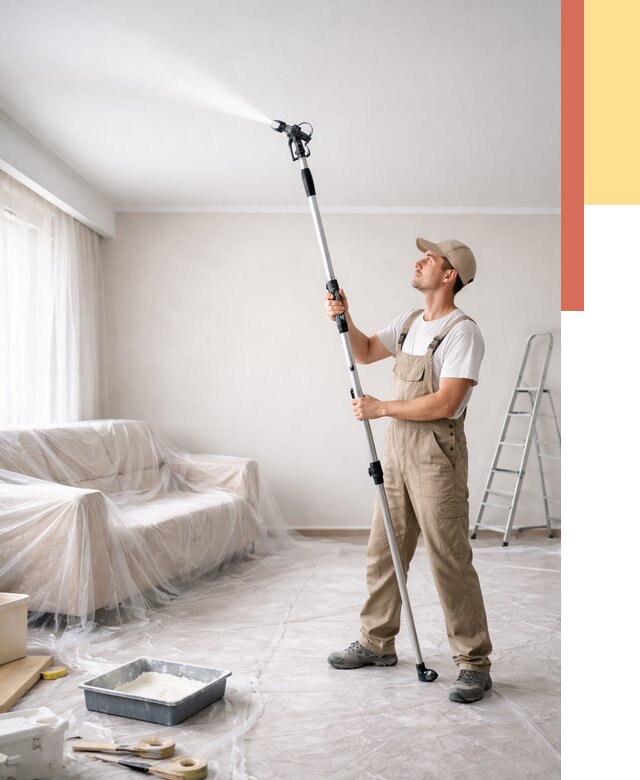 Покраска потолка краскопультом в Муравленко от 4818 руб. быстро и недорого | ОТДЕЛОЧНИК-Мрв