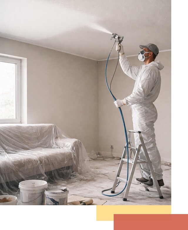 Покраска потолка краскопультом в Муравленко быстро и качественно