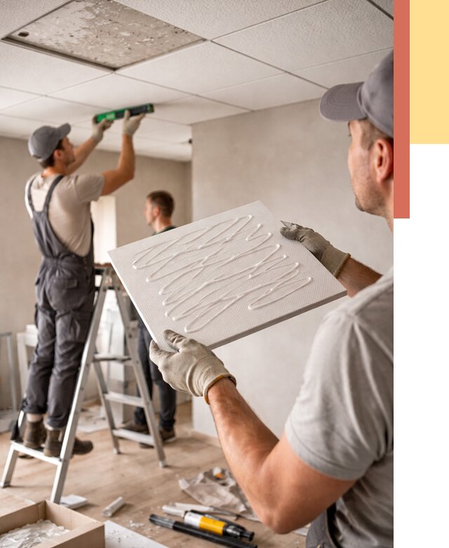 Монтаж потолочной плитки в Муравленко от 4818 руб. — быстро и недорого | ОТДЕЛОЧНИК-Мрв