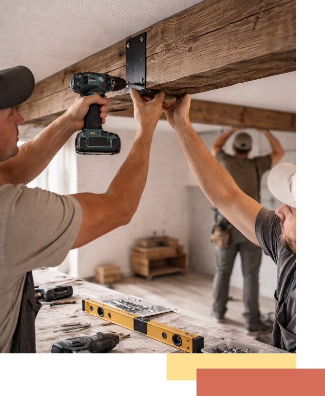 Монтаж декоративных потолочных балок в Муравленко