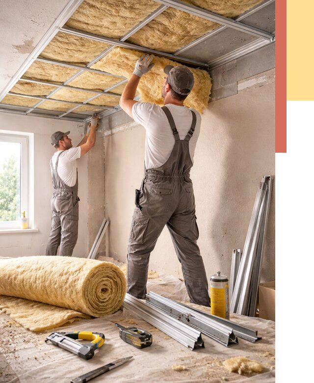 Утепление потолка в Муравленко от 7708 руб/м2 — недорого, быстро, под ключ | ОТДЕЛОЧНИК-Мрв