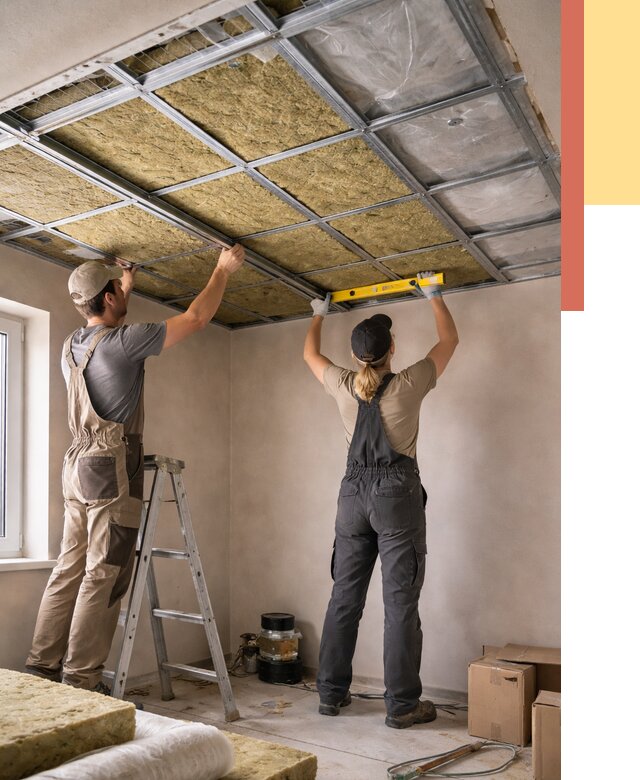 Шумоизоляция потолка в Муравленко от 1338 руб. под ключ — услуги ОТДЕЛОЧНИК-Мрв